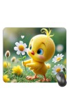 Customized Cute Chick Picture Sublimation Mouse Pad | 8 X 7.5 Inch | Smooth Cloth Surface | Non-Slip Rubber Base | Personalized Mousepad for Laptop & Desktop (F17438)