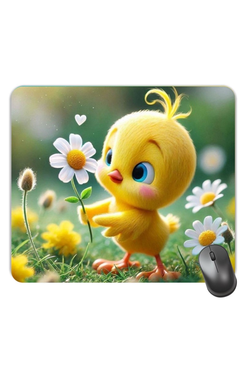 Customized Cute Chick Picture Sublimation Mouse Pad | 8 X 7.5 Inch | Smooth Cloth Surface | Non-Slip Rubber Base | Personalized Mousepad for Laptop & Desktop (F17438)