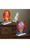 Sri Ram & Lord Vishnu Acrylic T-Style Photo Stand, Compact and Stylish Spiritual Display, easily change 2 photos (Pack of 1)
