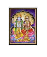 Vishnu Lakshmi Laminated Photo - 5x7 Inches, Divine Blessings for Home & Office and Temple Decoration