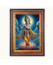 Sri Krishna Color Photo 10x14 Inch - Vibrant Religious Wall Art for Home or Office Decor.