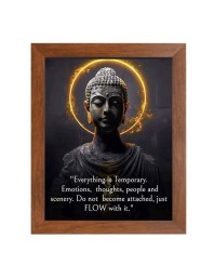 Buddha & Famous Quote Brown Frame, 16x20InchesInspirational Wall Art for Office, Home DecorIdeal Spiritual Gift