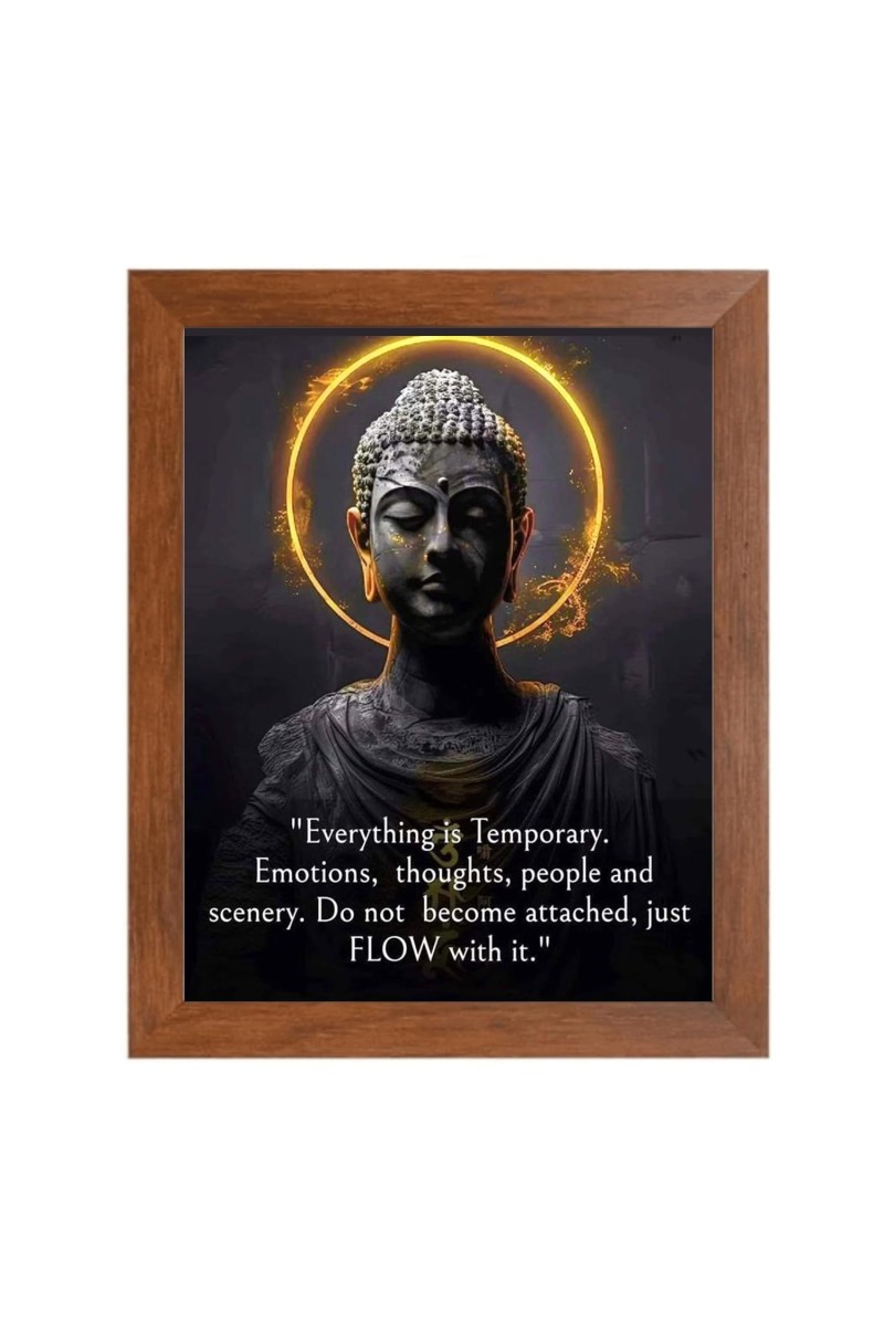 Buddha & Famous Quote Brown Frame, 10x14InchesInspirational Wall Art for Office, Home DecorIdeal Spiritual Gift