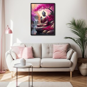 Buddha Laminated Photo - 7x9 Inches, Divine Blessings for Home & Office and Temple Decoration