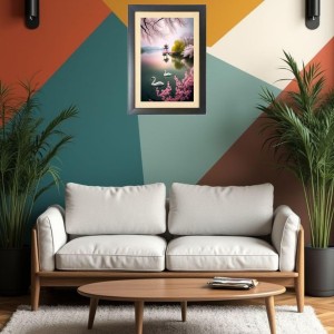 Two beautiful swans gracefully gliding in lovely nature Photo Frame Funny Animal and Bird Cartoon Art, Black color, 13x17 Inch Two beautiful swans gracefully gliding in lovely nature Photo Frame Funny Animal and Bird Cartoon Art, Black color, 13x17 Inch