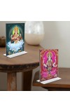 Debi Saraswati & Debi Lakshmi Acrylic T-Style Photo Stand, Compact and Stylish Spiritual Display, easily change 2 photos (Pack of 1)