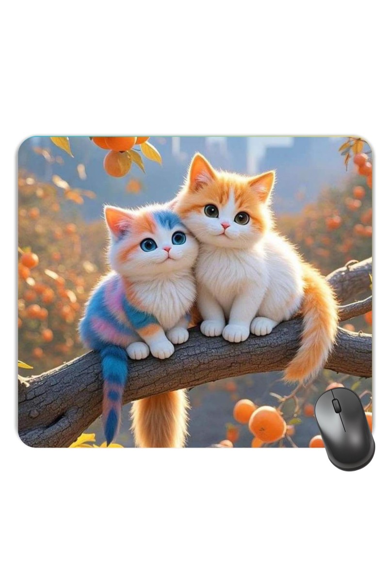 Customized Cute Cats Picture Sublimation Mouse Pad | 8 X 7.5 Inch | Smooth Cloth Surface | Non-Slip Rubber Base | Personalized Mousepad for Laptop & Desktop (F17454)