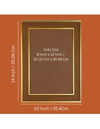 Kalighat Maa Kali Photo Frame - 10x14 Inches, Brown Wooden Frame for Home, Office & Temple Decoration