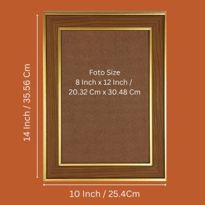 Sri krishna and Arjuna Photo Frame - 10x14 Inches, Brown Wooden Frame for Home, Office & Temple Decoration