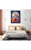 Vishnu Lakshmi Laminated Photo - 5x7 Inches, Divine Blessings for Home & Office and Temple Decoration