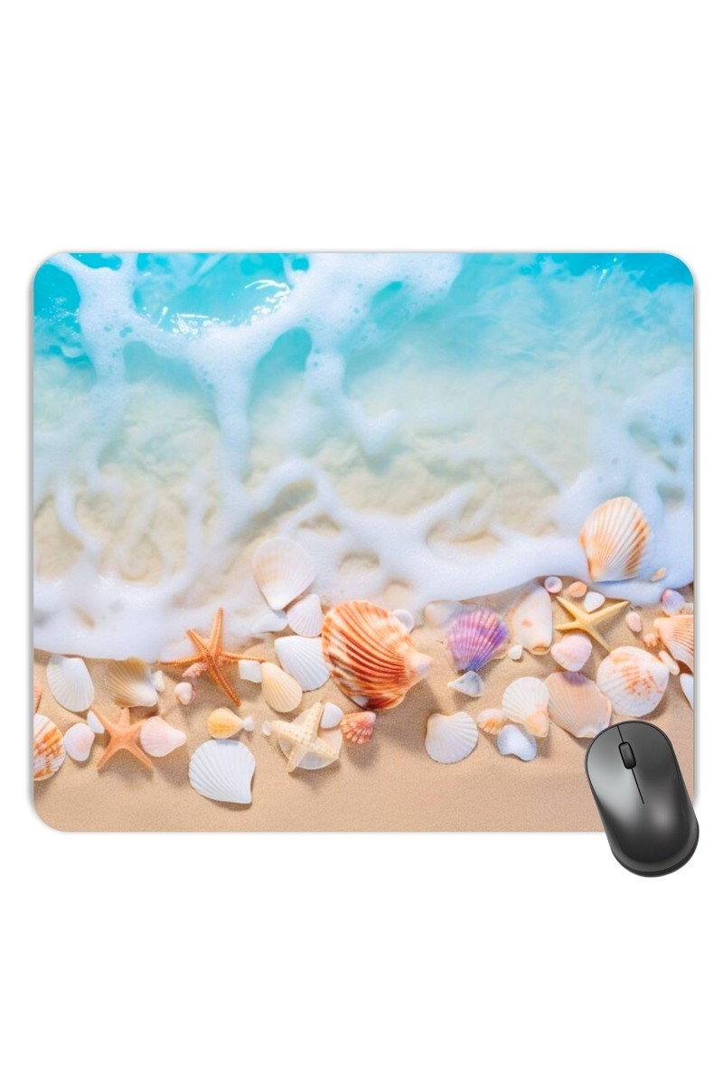 Customized Beautiful Sea Shells Picture Sublimation Mouse Pad | 8 X 7.5 Inch | Smooth Cloth Surface | Non-Slip Rubber Base | Personalized Mousepad for Laptop & Desktop (F17086)