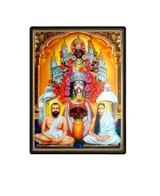 Kali, Ramakrishna Paramahamsa & Sarada Devi Laminated Photo - 11x13 Inches, Divine Blessings for Home & Office and Temple Decoration