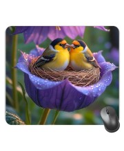 Customized Beautiful Birds Picture Sublimation Mouse Pad | 8 X 7.5 Inch | Smooth Cloth Surface | Non-Slip Rubber Base | Personalized Mousepad for Laptop & Desktop (F17297)