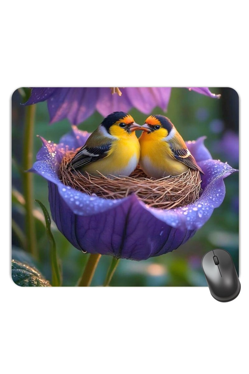 Customized Beautiful Birds Picture Sublimation Mouse Pad | 8 X 7.5 Inch | Smooth Cloth Surface | Non-Slip Rubber Base | Personalized Mousepad for Laptop & Desktop (F17297)