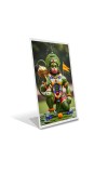 Car Desk/Table Top Lord Hanuman Acrylic L-Style Photo Stand - 2.5x3.5 Inches, Compact And Stylish Spiritual Display (F6675)