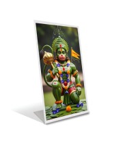 Car Desk/Table Top Lord Hanuman Acrylic L-Style Photo Stand - 2.5x3.5 Inches, Compact And Stylish Spiritual Display (F6675)