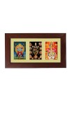 Sri Maa Kali, Sri Abarana Venkateswara Swamy and Sri Laxmi Ganesh Swaraswati Color Photo Frame -14X7.5 Inch, Elegant Religious Home & Temple Decor