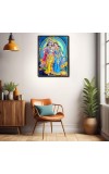 Radha Krishna Laminated Photo - 5x7 Inches, Divine Blessings for Home & Office and Temple Decoration