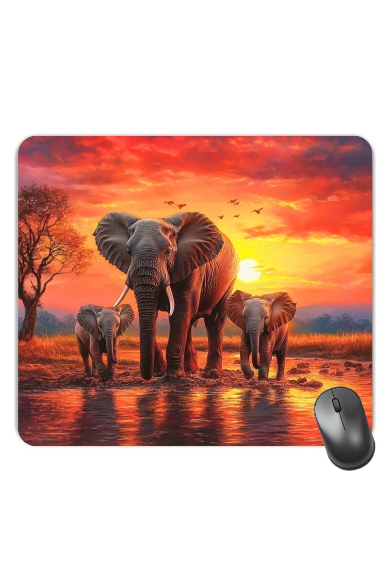 Customized Beautiful Elephnat Picture Sublimation Mouse Pad | 8 X 7.5 Inch | Smooth Cloth Surface | Non-Slip Rubber Base | Personalized Mousepad for Laptop & Desktop (F17316)