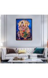 Shiva Family Laminated Photo - 13x15 Inches, Divine Blessings for Home & Office and Temple Decoration