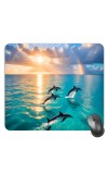 Customized Beautiful Dolphins Picture Sublimation Mouse Pad | 8 X 7.5 Inch | Smooth Cloth Surface | Non-Slip Rubber Base | Personalized Mousepad for Laptop & Desktop (F17162)