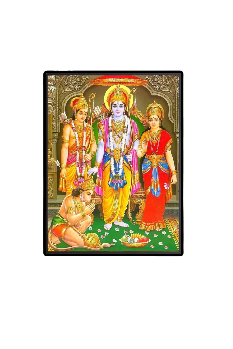 Ram Darbar Laminated Photo - 5x7 Inches, Divine Blessings for Home & Office and Temple Decoration