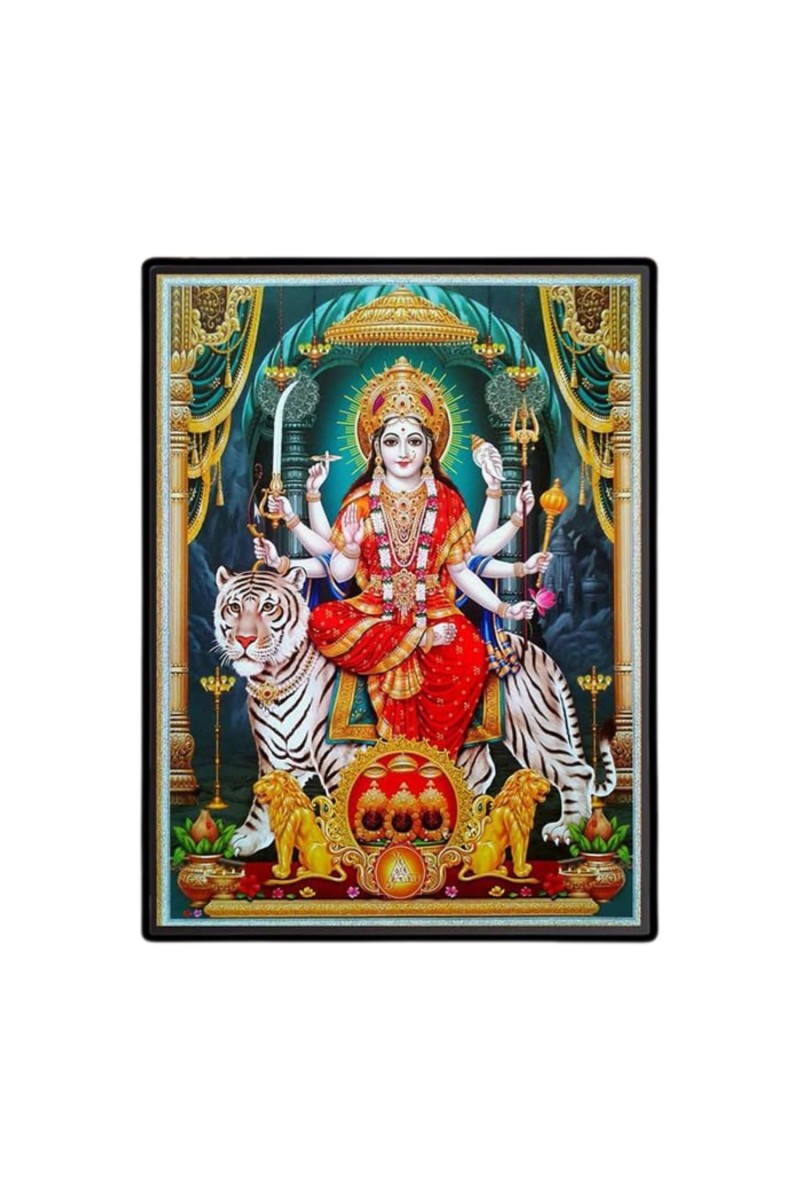 Maa Durga Laminated Photo - 13x15 Inches, Divine Blessings for Home & Office and Temple Decoration