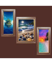 3-Pack The Skyâ€™s Silent Story Photo Frames - 2 Pieces 10x17 Inch & 1 Piece 14x17 Inch - Rustic Wall Art for Home & Office Decor - Botanical Wall Hanging for Living Room, Bedroom, or Workspace