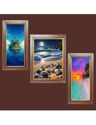 3-Pack The Skyâ€™s Silent Story Photo Frames - 2 Pieces 6x13 Inch & 1 Piece 10x13 Inch - Rustic Wall Art for Home & Office Decor - Botanical Wall Hanging for Living Room, Bedroom, or Workspace