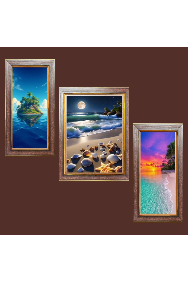 3-Pack The Skyâ€™s Silent Story Photo Frames - 2 Pieces 10x17 Inch & 1 Piece 14x17 Inch - Rustic Wall Art for Home & Office Decor - Botanical Wall Hanging for Living Room, Bedroom, or Workspace