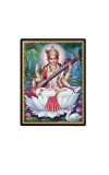 Saraswati Laminated Photo - 5x7 Inches, Divine Blessings for Home & Office and Temple Decoration