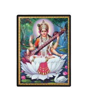 Saraswati Laminated Photo - 5x7 Inches, Divine Blessings for Home & Office and Temple Decoration