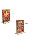 Lord Shiva & Lord Durga Acrylic T-Style Photo Stand - 11x13 Inches, Compact and Stylish Spiritual Display, easily change 2 photos (Pack of 1)