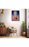 Vishnu Lakshmi Laminated Photo - 5x7 Inches, Divine Blessings for Home & Office and Temple Decoration