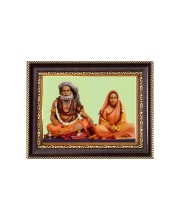 Sadguru Sri Bijay Krishna Goswami with wife Mata Yogmaya Digital Print Photo 6.7x8.7 inches - Vibrant Religious Wall Art for Home, Office and Temple Decor.