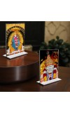 Sai Baba Acrylic T-Style Photo Stand - 5x7 Inches, Compact and Stylish Spiritual Display, easily change 2 photos (Pack of 1)