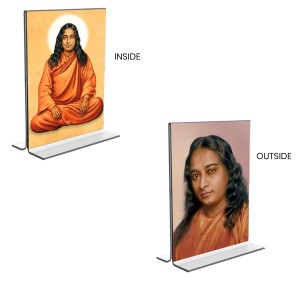 Sri Sri Paramahansa Yogananda Acrylic T-Style Photo Stand - 5x7 Inches, Compact and Stylish Spiritual Display, easily change 2 photos (Pack of 1) Sri Sri Paramahansa Yogananda Acrylic T-Style Photo Stand - 5x7 Inches, Compact and Stylish Spiritual Display, easily change 2 photos (Pack of 1)