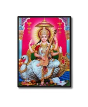 Saraswati Laminated Photo - 5x7 Inches, Divine Blessings for Home & Office and Temple Decoration
