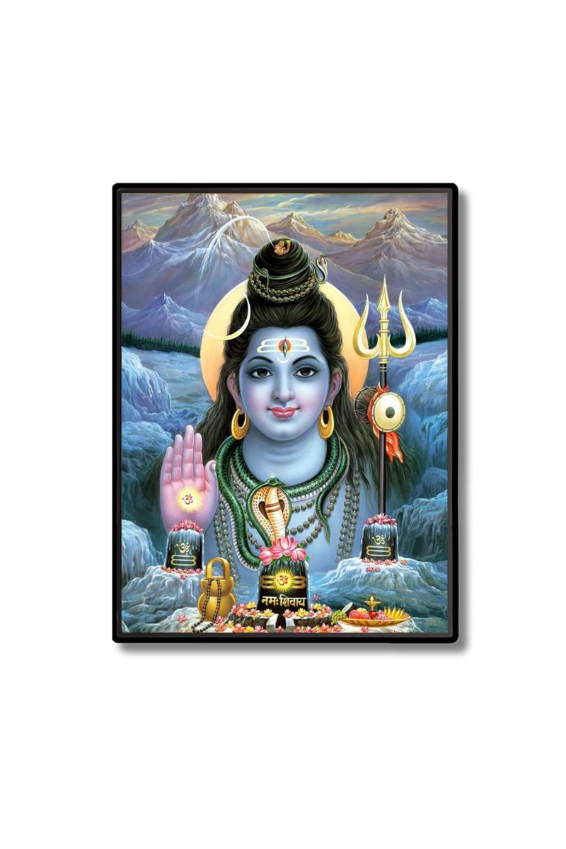 Shiva Laminated Photo - 5x7 Inches, Divine Blessings for Home & Office and Temple Decoration