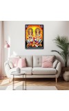 Lakshmi & Ganesh Laminated Photo - 11x13 Inches, Divine Blessings for Home & Office and Temple Decoration