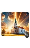 Customized Beautiful Church Picture Sublimation Mouse Pad | 8 X 7.5 Inch | Smooth Cloth Surface | Non-Slip Rubber Base | Personalized Mousepad for Laptop & Desktop (F17200)