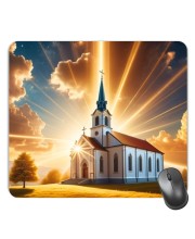 Customized Beautiful Church Picture Sublimation Mouse Pad | 8 X 7.5 Inch | Smooth Cloth Surface | Non-Slip Rubber Base | Personalized Mousepad for Laptop & Desktop (F17200)