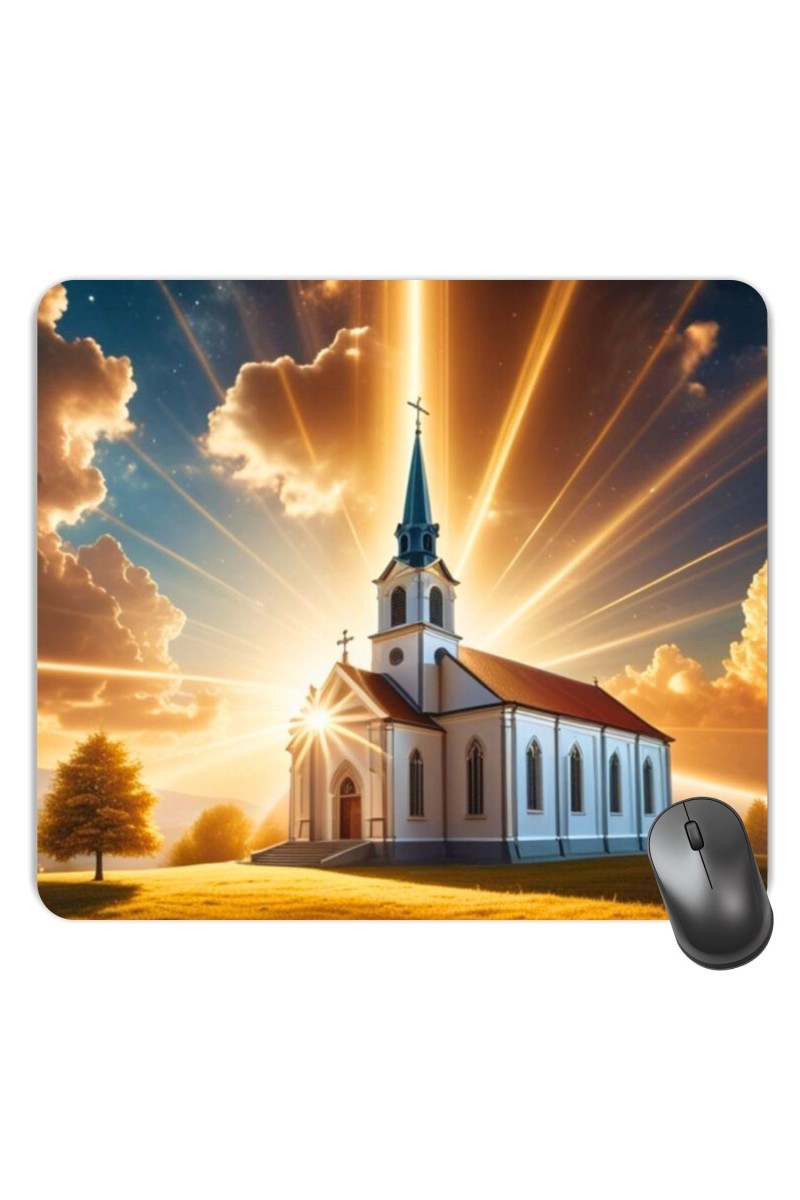 Customized Beautiful Church Picture Sublimation Mouse Pad | 8 X 7.5 Inch | Smooth Cloth Surface | Non-Slip Rubber Base | Personalized Mousepad for Laptop & Desktop (F17200)