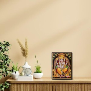 Ganesh Laminated Photo - 5x7 Inches, Divine Blessings for Home & Office and Temple Decoration
