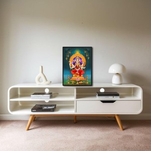 Lakshmi Laminated Photo - 5x7 Inches, Divine Blessings for Home & Office and Temple Decoration