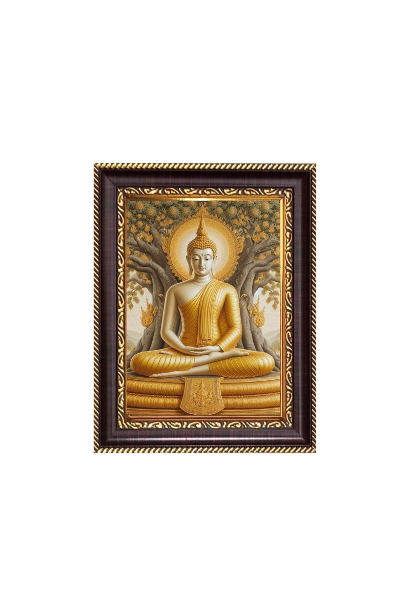 Lord Buddha Digital Print Photo 6.7x8.7 inches - Vibrant Religious Wall Art for Home, Office and Temple Decor.