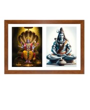 Lord vishnu and shiva Photo Frame - 15x19Inches - Spiritual Artwork for Home Decor, Puja Room and Office Decoration