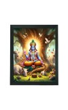 Hitech Sales Shree Krishna Polystyrene Photo Frame for Pooja Room, Temple Decor, Home Decoration and Gifting (Wall and Tabletop, Rectangular, Printed Photo, 7.12 x 9.12 inches Frame, Black)