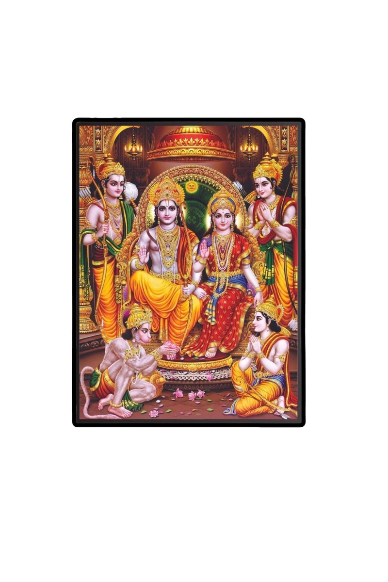 Ram Darbar Laminated Photo - 5x7 Inches, Divine Blessings for Home & Office and Temple Decoration