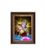 Sri Krishna With Radha Digital Print Photo 6.7x8.7 inches - Vibrant Religious Wall Art for Home or Office Decor.